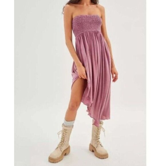 Urban Outfitters Dresses & Skirts - Out From Under Tessa Convertible Tube Dress Skirt Womens M Pink Mauve Smocked